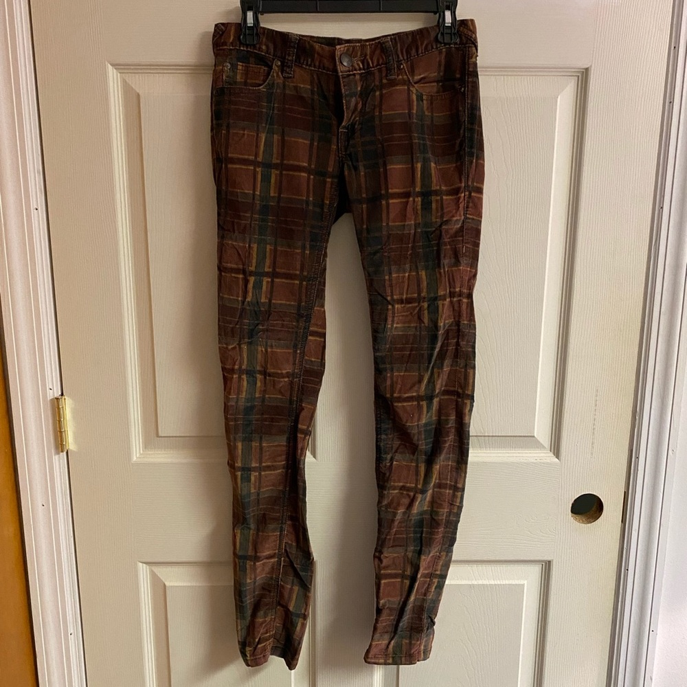 Free People Plaid Corduroys